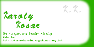 karoly kosar business card